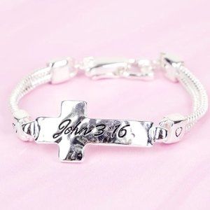 One Blessed Nana Silver Cross Bracelet